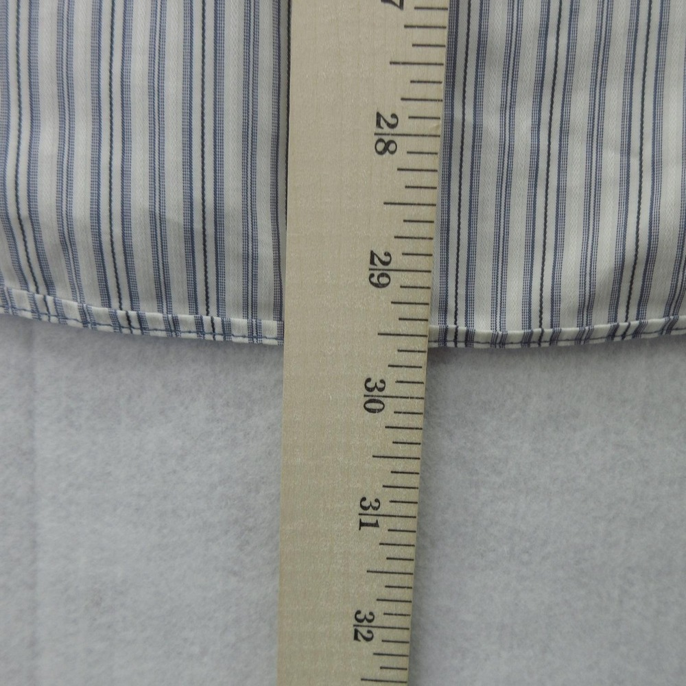 Hugo Boss Shirt Mens Large Blue Stripe Slim Fit Long Sleeve Dress Button Front - Picture 6 of 8